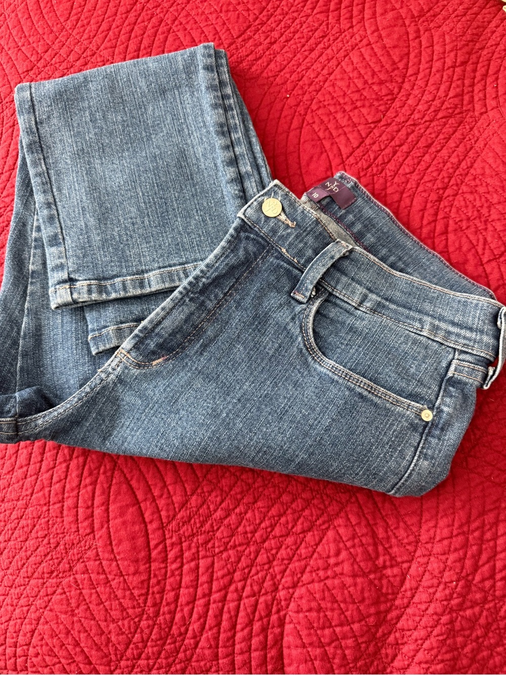 NYDJ Straight Leg Mid Wash Blue Jeans